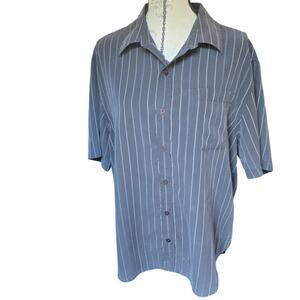 Y2k Tony Hawk Black Short Sleeve Striped Button Up Size Large Mens